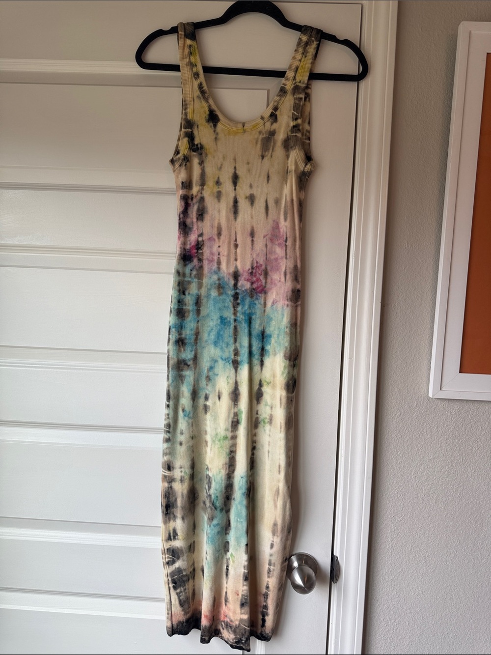 Cotton Citizen Tie-Dye Maxi Dress in Cream, Blue, Pink, Yellow